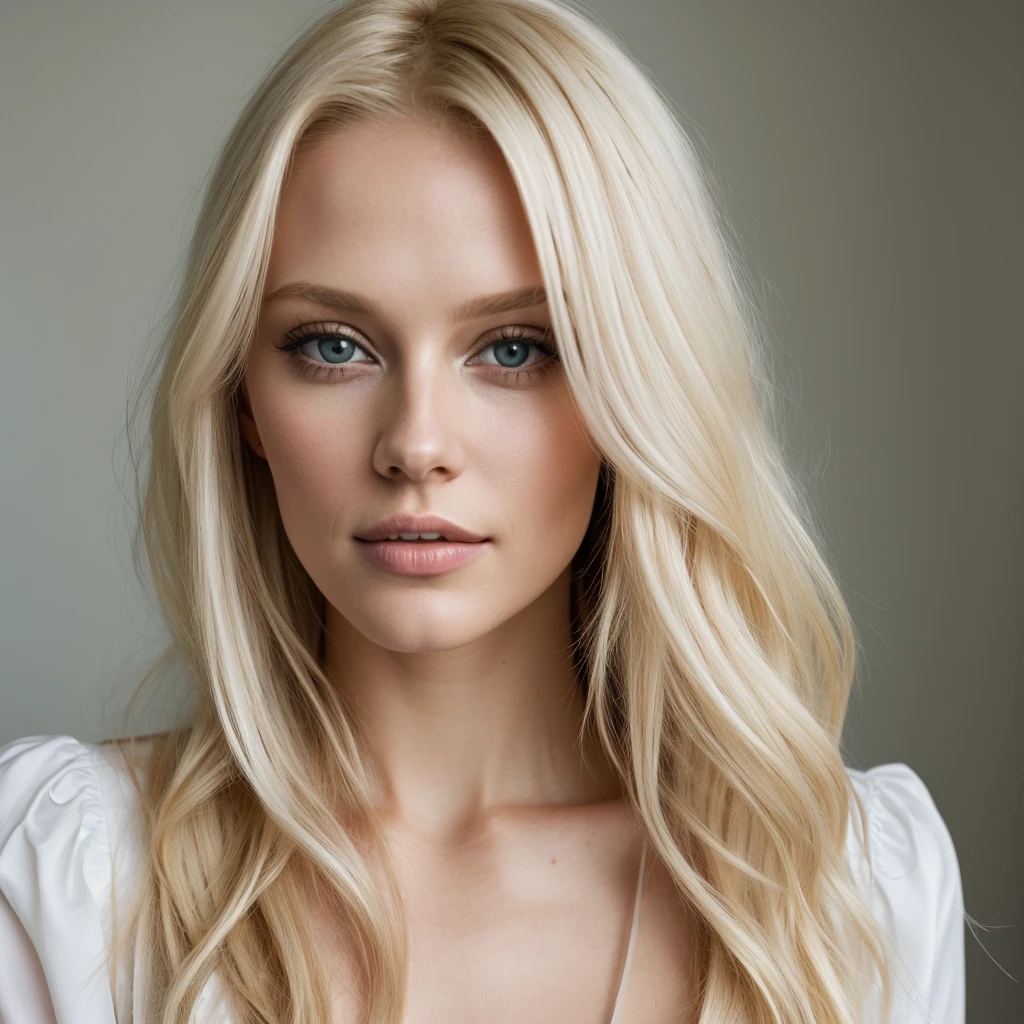 Blonde woman in white file posing for photo, portrait of Seb McKinnon, reddit, digital art, blonde goddess, beautiful blonde girl, gorgeous woman, Dacha Taran, beautiful blonde woman, sexy girl, Anna Nikonova aka Newmilky, Instagram model, A beautiful blonde, Gorgeous woman, irina nordsol kuzmina, beautiful female, sexy looking at the camera, Posing at Home,