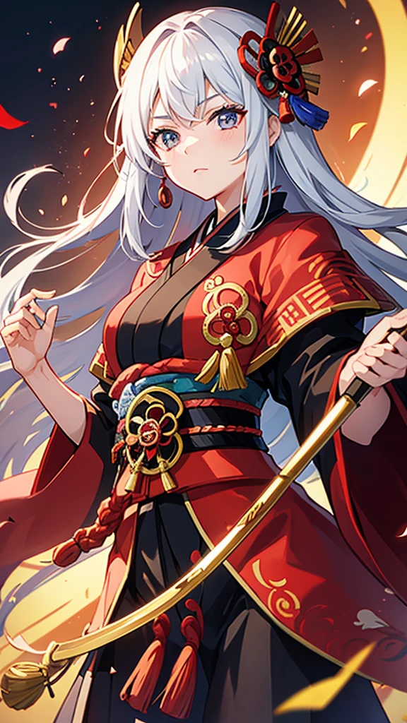 A girl version of Shogun Oda Nobunaga，Add the Oda family crest