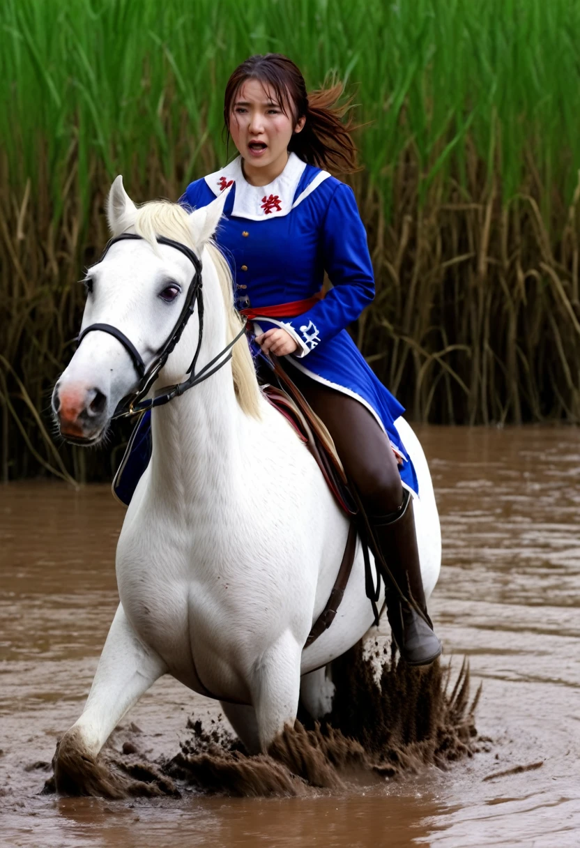 (((masterpiece))),(((Highest quality))),((Tabletop:1.4, Highest quality)), (Realな写真:1.4),
((1 cute girl knight)),rodeo,horse standing,Surprised face,stumble,aggressive,slouch,horse standing, prancing horse,
(超High resolution:1.2),, wonderful, Very detailed CG Unity 8k wallpaper, Very detailed, High resolution,fat horse ridden by japanese girl,Chubby,Plump,Double,Red, white and blue outfit,Soaking in the swamp,Mud Splash,
Soft Light, Beautiful detailed girl, Droopy eyes,Very detailedな目と顔, Beautiful and exquisite nose, Beautiful and exquisite, horse ridden by a girl can't stand up because its drowned in the sticky muddy pitfall:10.0 ,Displeased face:4.0,Real,Stir,Anatomically correct,action horse riding scene while struggle fighting