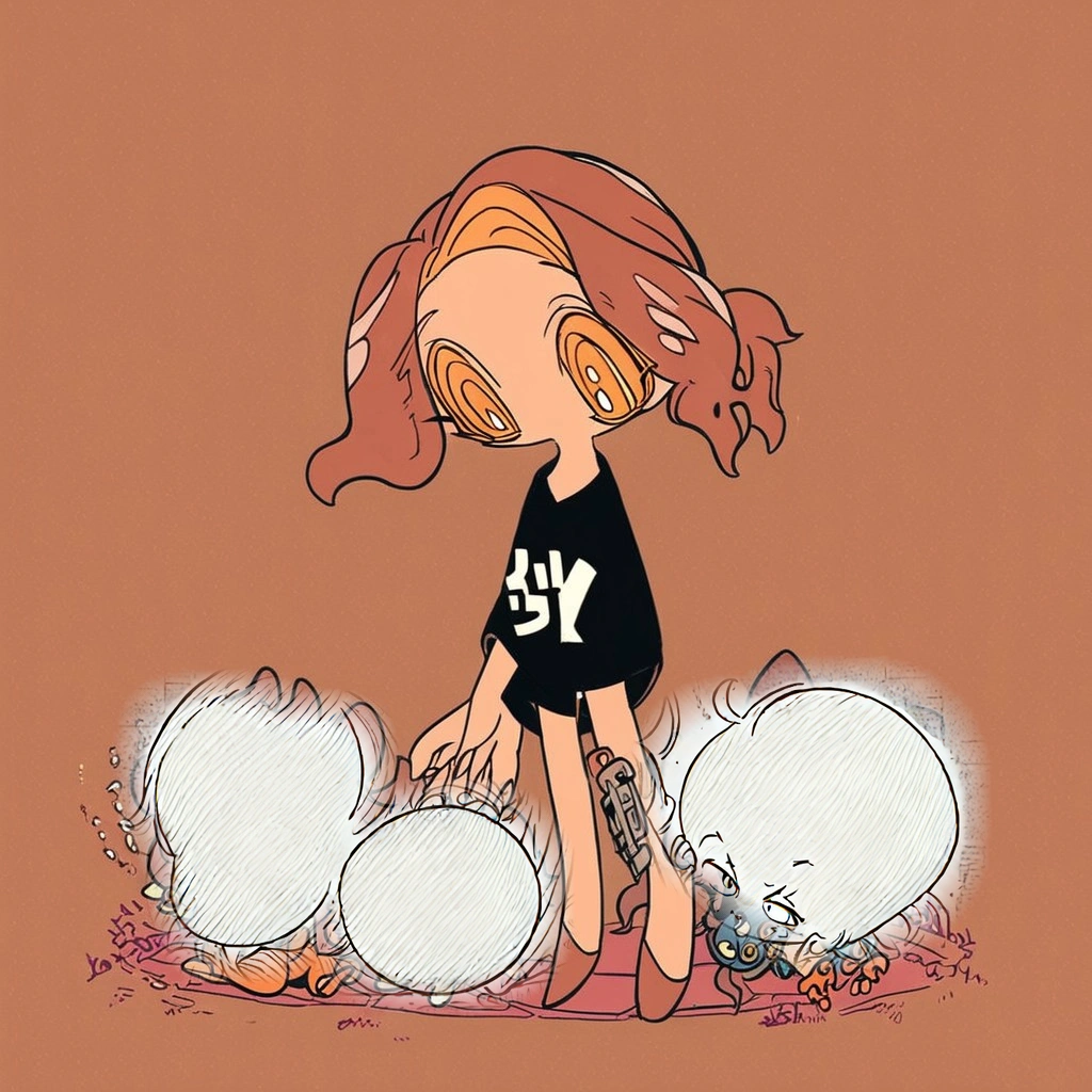 cartoon of a woman with a bunch of little dolls in her hands, cute artwork, cute art style, loish |, amy sol in the style of, chucky style, official fanart, in style james jean, style of james jean, grimes - book 1 album cover, paul pope, kaethe butcher, cute detailed artwork, cartoon art style, in style of digital illustration