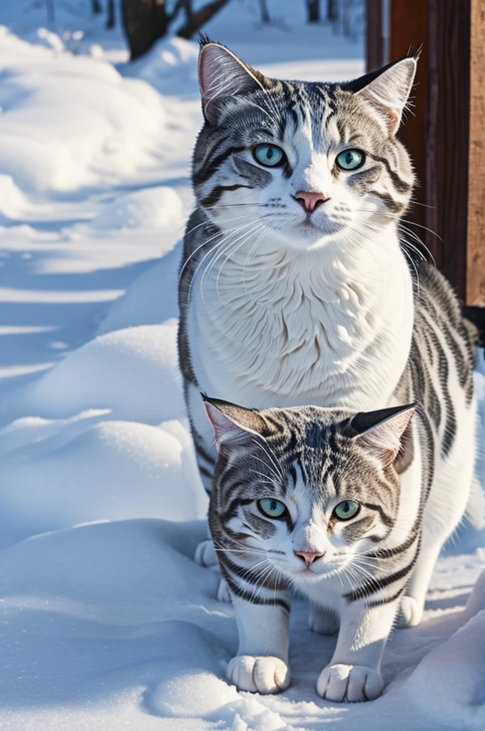 A frozen cat
