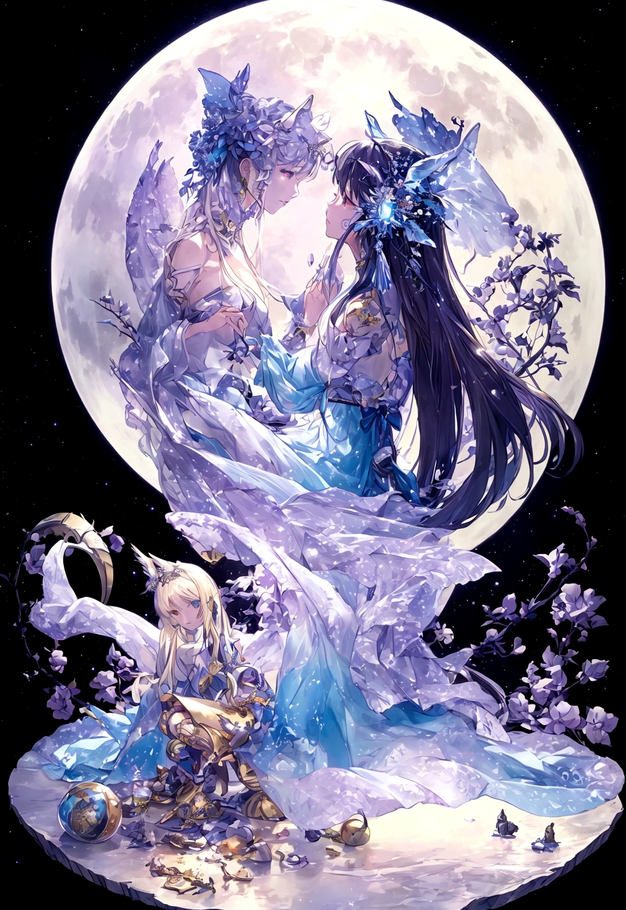 world Tree、moonlight、Moonlit Night、Fantasy、mysteriouasterpiece、Perfect Art、Award-winning works