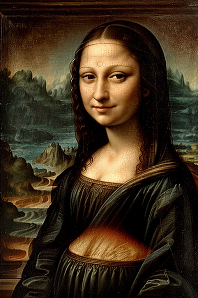 Mona lisa in laughfing and funny face