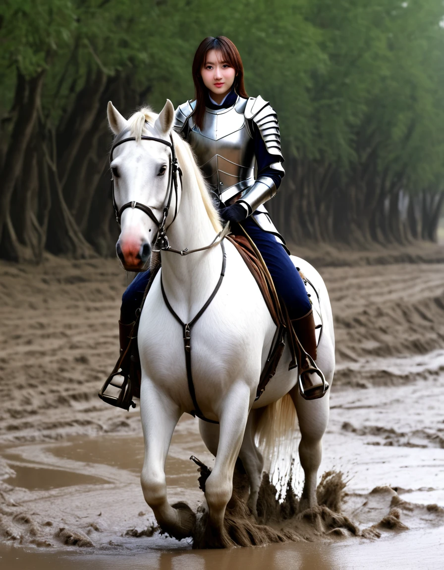 (((masterpiece))),(((Highest quality))),((Tabletop:1.4, Highest quality)), (Realな写真:1.4),
((1 cute girl knight)),rodeo,Desperate,Don't make eye contact,round face,
(超High resolution:1.2),, wonderful, Very detailed CG Unity 8k wallpaper, Very detailed, High resolution,draft horse ridden by japanese cute girl,tight,muddy place,Beauty,The horse neighs,Tragic female knight in armor,Sink,In the mud,Plump,
Cold Light, Beautiful detailed girl, Droopy eyes,Very detailedな目と顔, Beautiful and exquisite nose, Beautiful and exquisite, prancing draft horse ridden by a girl can't move because horse and girl soak in the sticky muddy deep pitfall:10.0 , horse falls down ,looks pained ,Surprised face:2.0,Real,Anatomically correct