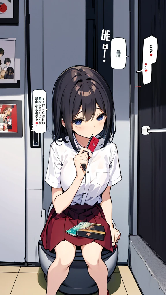 darkness、toilet、Ms. Hanako、Black Hair、Red Skirt、Young Girl