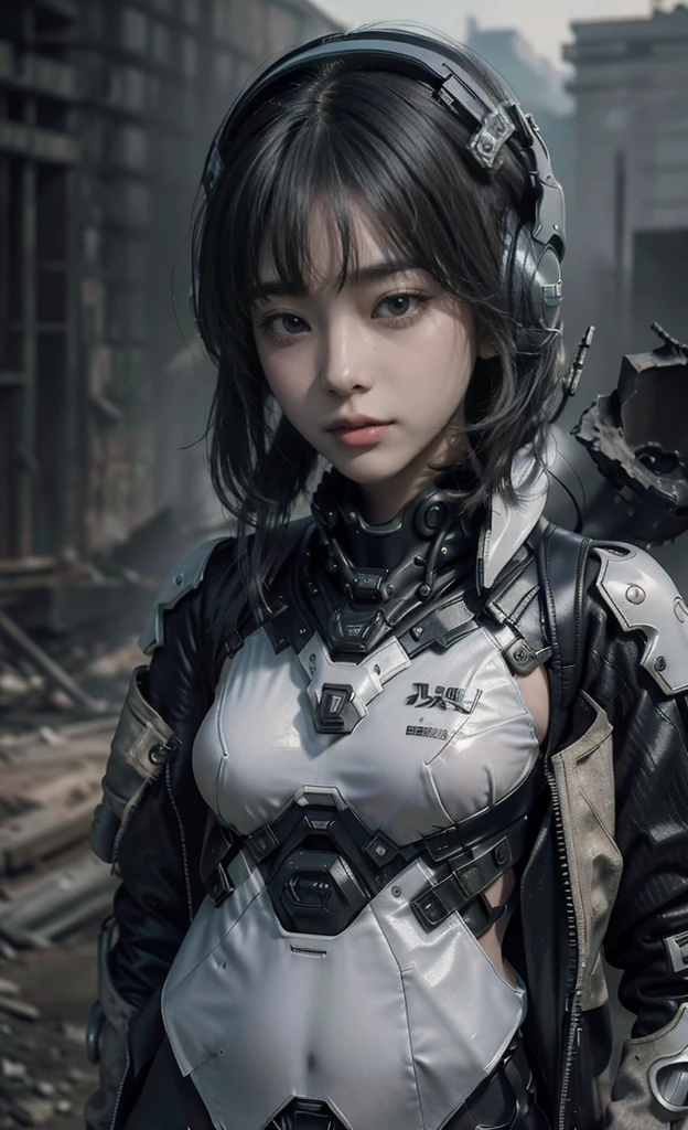Wasteland of Doom, (Korean women, techwear is stylish and extremely beautiful:1.4),Delicate face,White tight mecha,full-body shot, (Intricate details, masterpiece, best quality:1.4) , nicholmory style,
Dystopian style, desolate, After the apocalypse, depressed, drama, Very detailed content, Looking at the audience, Dynamic poses, Dynamic camera angles,