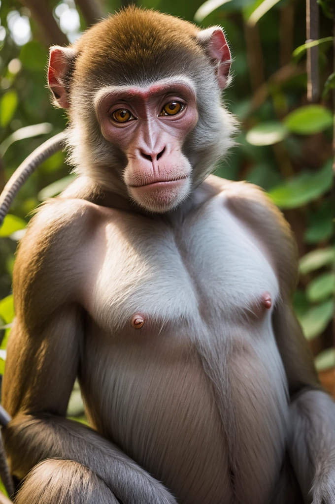 shaved macaque