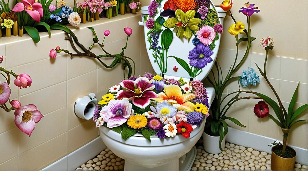 ais-flowery toilet in a ais-flowery bathroom 