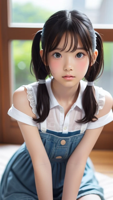 View your viewers,high school girl,Leaning forward,(Random cute clothes),(Random Animation Pose),(Thin type),(Random hairstyle),(Best image quality, (8K), Ultra-realistic, 最high quality, high quality, High resolution, high qualityの質感, Attention to detail, Beautiful details, Fine details, Highly detailed CG, Detailed Texture, Realistic facial expressions, masterpiece, in front)、Summer Dresses、Low Twintails