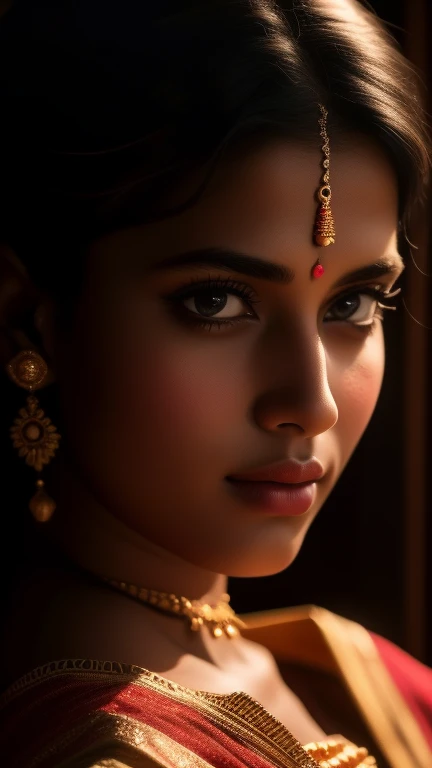 Ennadi Maayavi Nee, body portrait, a beautiful Tamil woman wearing traditional clothes,(best quality,4k,8k,highres,masterpiece:1.2),ultra-detailed,(realistic,photorealistic,photo-realistic:1.37),HDR,UHD,studio lighting,ultra-fine painting,sharp focus,physically-based rendering,extreme detail description,professional,vivid colors,bokeh,portrait,landscape,warm colors,natural lighting