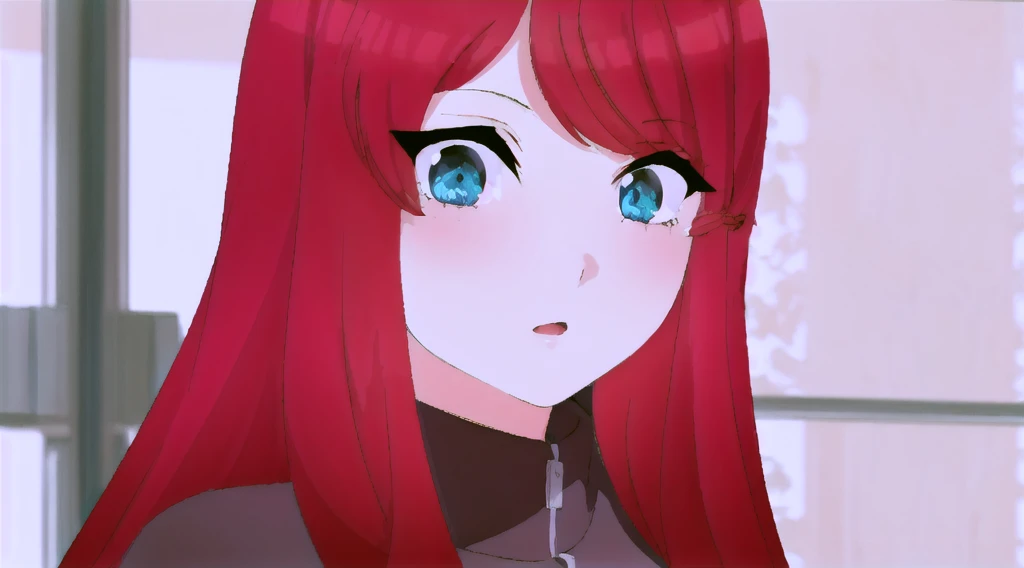 solo, 1girl, looking at viewer, 2D, anime, anime coloring, upper body, white shirt, cardigan, long hair, looking at viewer,