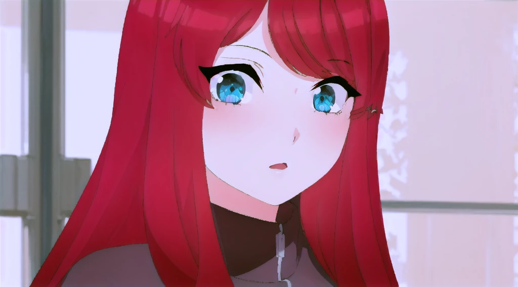 solo, 1girl, looking at viewer, 2D, anime, anime coloring, upper body, white shirt, cardigan, long hair, looking at viewer,