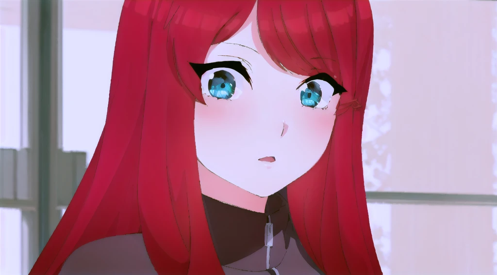 solo, 1girl, looking at viewer, 2D, anime, anime coloring, upper body, white shirt, cardigan, long hair, looking at viewer, 
