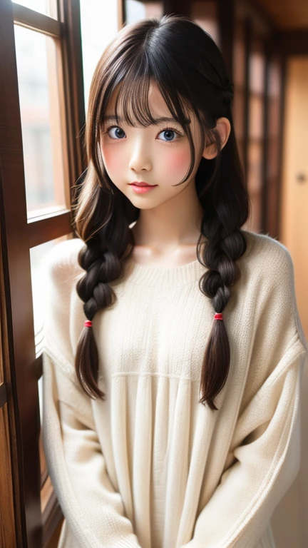 8K、cute、Adult Girl、gravure、detailed、Braid your hair in an intricate way