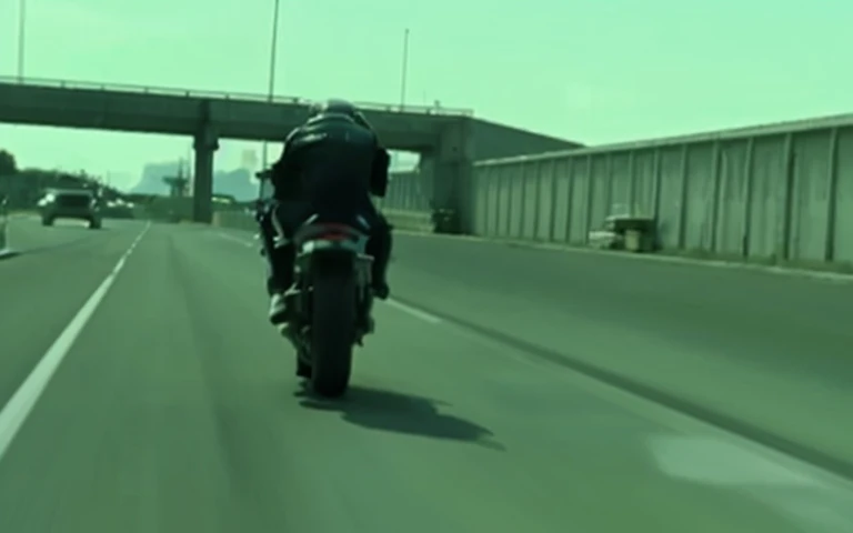 Speeding motorbike 