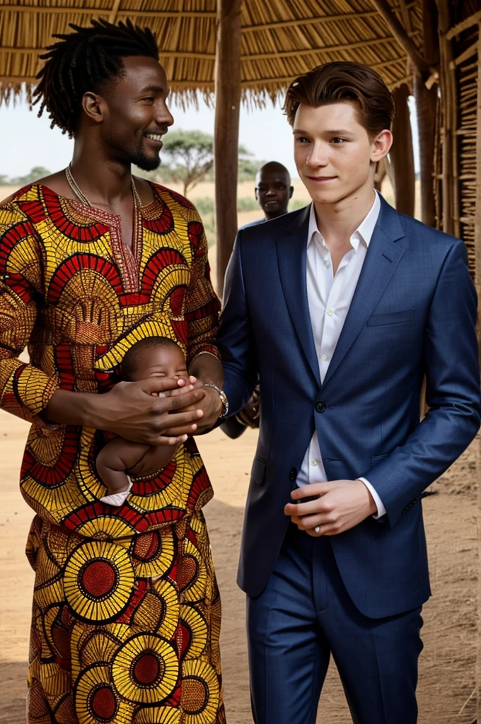 Tom Holland marrying an African men in Africa and they have a baby