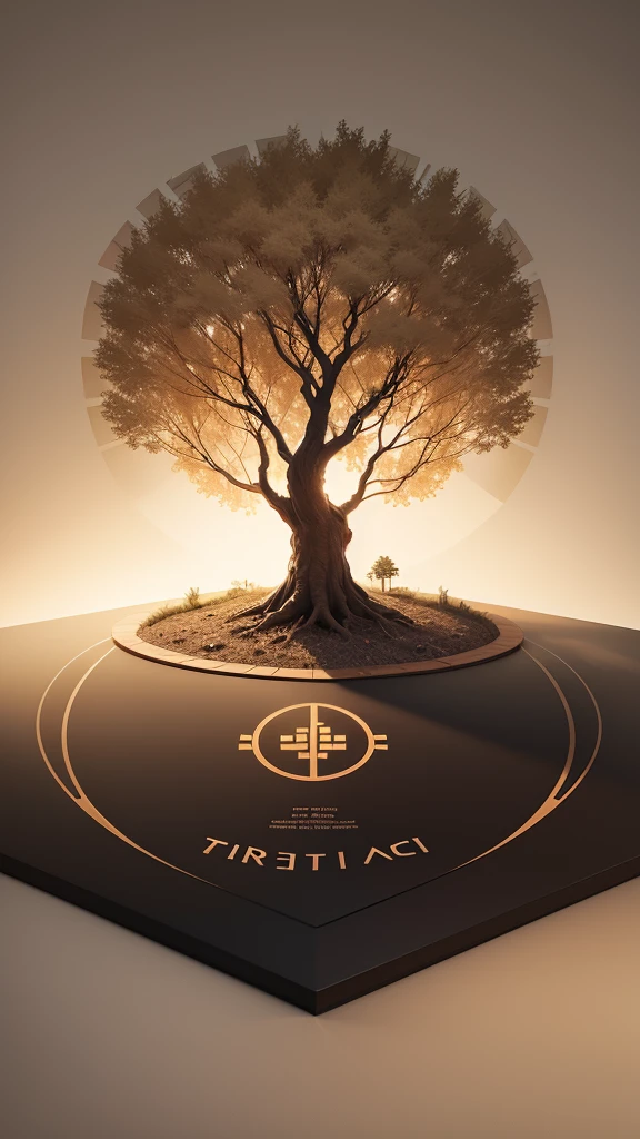 Pi network, icon, fan art, A tree that reflects a philosophy from beginning to end, from small to large