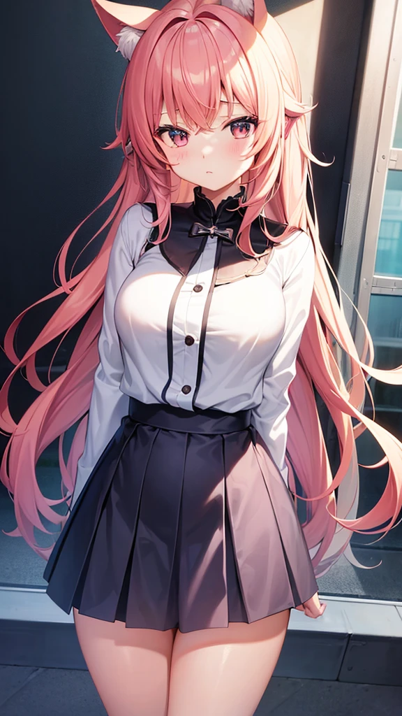 Anime Style。Cute and big eyes。A small elementary school student, 130cm tall。The bust is very large and heavy, but the waist is very thin。　cute　Thick thighs but long, slender legs。The buttocks are firm and not saggy.。　Her chest is so large that you can see the sides of her chest even when seen from behind.。　She&#39;s thin, but her breasts are too big and saggy.。The chest area is wide open.、She was wearing a tiny bikini that didn&#39;t match her breasts and had deep cleavage.。　The underbust and waist are as thin as the neck。　Crouched down and looking up．The hair is braided　Blonde twin tails