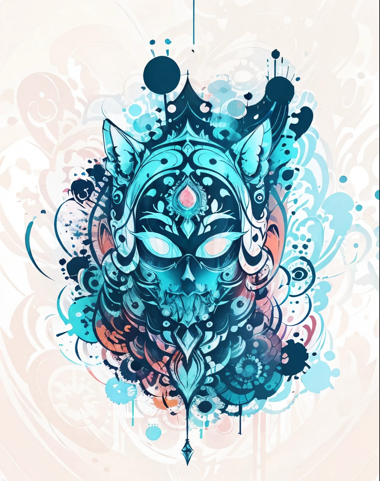 Masterpiece, best quality, extreme detailed, colorful mandala, Vector image, T-shirt design, no background 