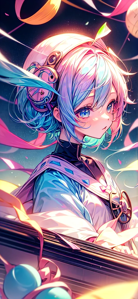 Vocaloid、One Girl、Colorful Hair、pastel colour、dome、cute、Music Background