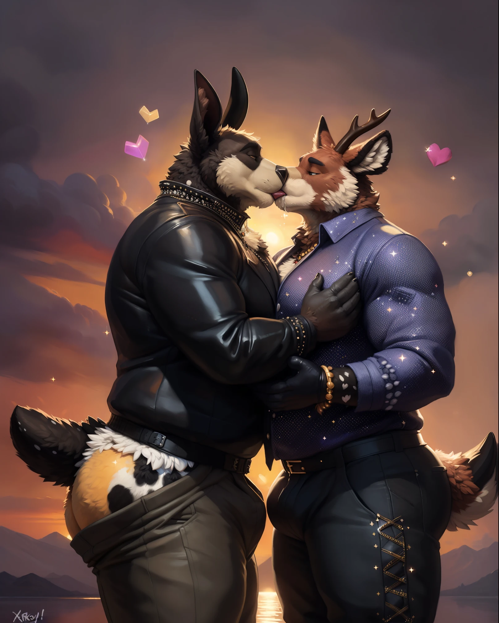 ✨🎉🎊, (Sfw:1.7), ((((fursuit)))), ((((fursuiter)))), ((((fursuiting)))), (3d_artwork:1.5), (unreal engine:1.5) , inky, dark, dark fur, dark shadows, dark room, black room, black walls, indoors, (group of men flatly pressed together:1.6), 🐰x🐇x🦝x🦌x🦙x🐂x🐿x🦜x🐦x🐤x🦘x🐮x🐻x🐼x🐈, ((absurd res)), ((ultra high resolution)), ((masterpiece quality)), (isometric view), (impressive lighting), (sunset clouds), (floating hearts), (((sparkles))), confetti, sunlight, ⫷|⫸ by foxovh, by sligarthetiger, by cumbread, by gammainks, ((by seibear)), by lollipopcon, by dizzyknight, by greasymojo, ((by xpray)), ((by roly)), by honovy, by taran fiddler, by kenket, by Pixelsketcher, by Bayard Wu, by Thomas Benjamin Kennington, by Einshelm, ⫷|⫸ jewelry, necklace, bracelet, ⫷|⫸ (fuzzy furry body:1.6), (tall body), ((beautiful fur pattern)), (raised tail), chubby, (stunningly beautiful legs), (detailed fuzzy face), hyperrealistic, (covered by fur:1.7), (naturally censored:1.9), (two big cuddly men kissing:1.5), (tight clothing), ((gentlemen)), ((clothing accessories)), (dressed to impress:1.8), (fully clothed:1.9), (furry pants:1.8), (designer clothes:1.8), ((fancy outfit)), (spotty laced clothes:1.5), (((excessive clothing))), safe for work, (full butt under clothing:1.4), (big pecs), (old & elderly), big fluffy tail, drooling saliva, (((tackling))), ((fashionista)), (((shaking togther))), (((flexible))), holding butt, ((drawn from a unique angle)), ((pants down)), (underwear),