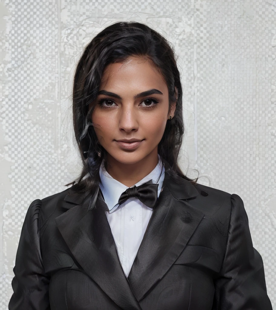 (Highest Resolution, clear_image), Highest quality, masterpiece, Very detailed, woman, Black Hair, all back, Brown skin, Arab, Beauty, Formal suit,