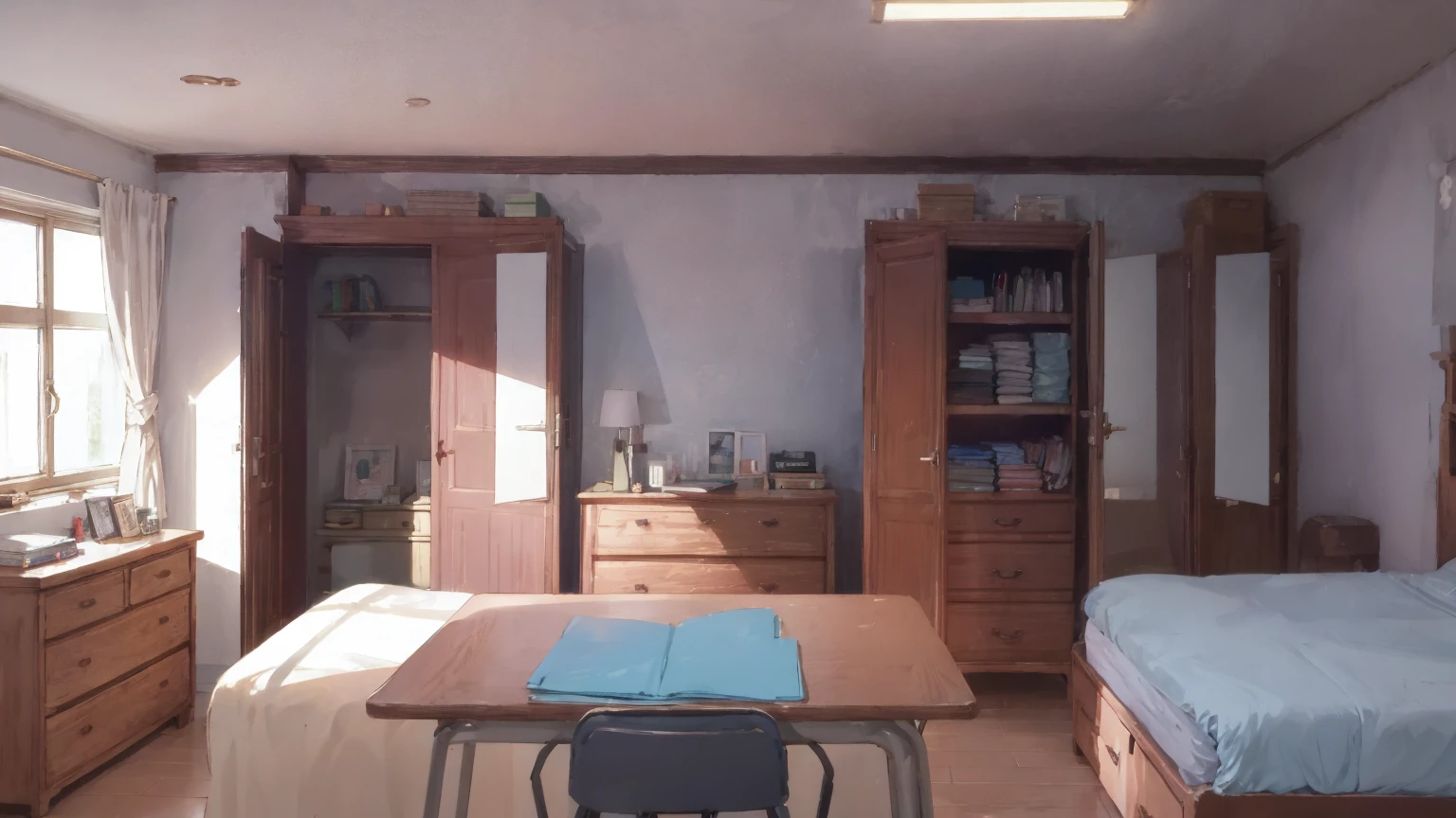 Maiden's bedroom,2k,tidy,Study table,Wardrobe