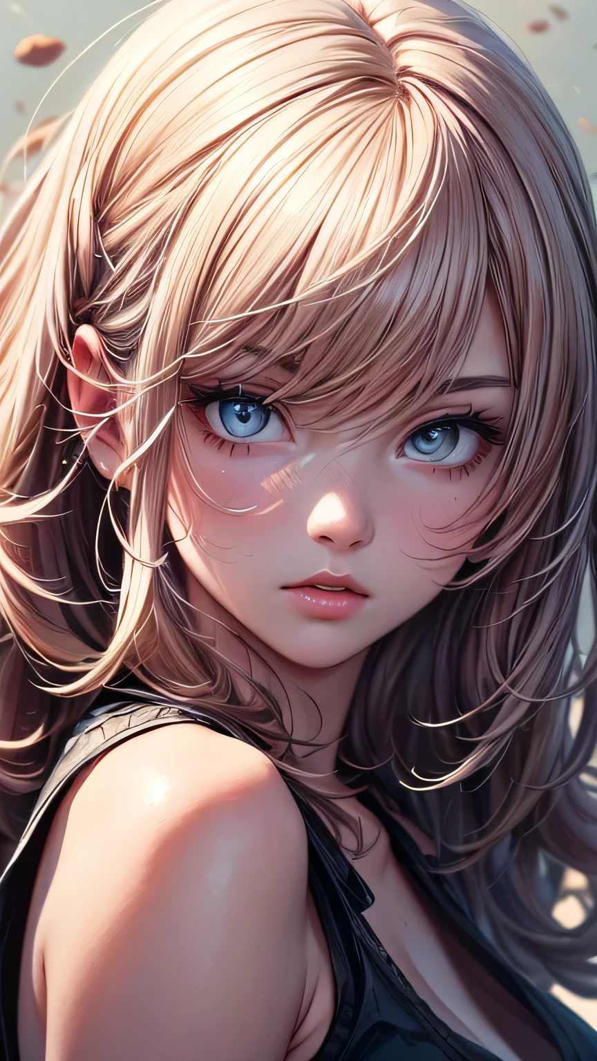(masterpiece),(Highest quality:1.1),(Super detailed),Best illustrations,In detail,(Portraiture:1.1),(Watercolor),floating,One girl,solo,slim,(Very delicate and beautiful face),(Beautiful eyes in every detail),Pink thick lips,(Disheveled Hair),(Crop top),Soft and lazy,4K