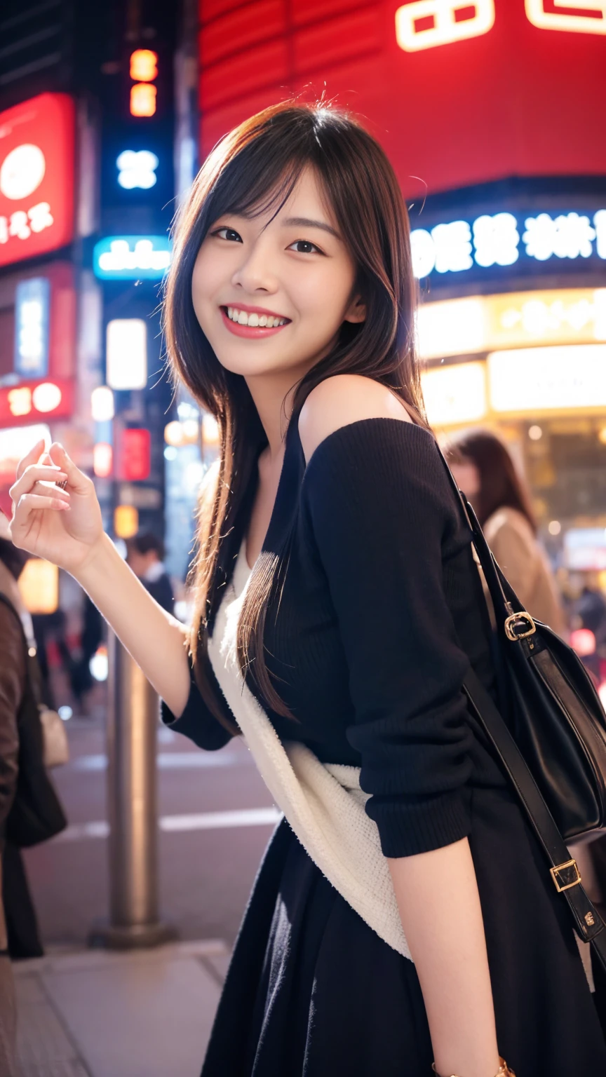Beautiful woman、Tokyo、date photo、Stylish、laughing、real、Realistic、Japanese