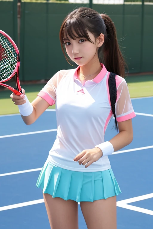 Cute Girls､high school girl､Idol､Tennis Wear､See-through