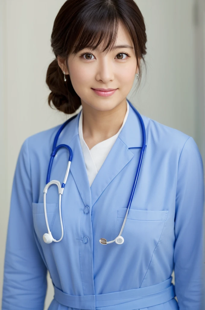 ((Highest quality)), ((masterpiece)), (detailed),Perfect Face,Japanese,Female doctor,White,Female announcer