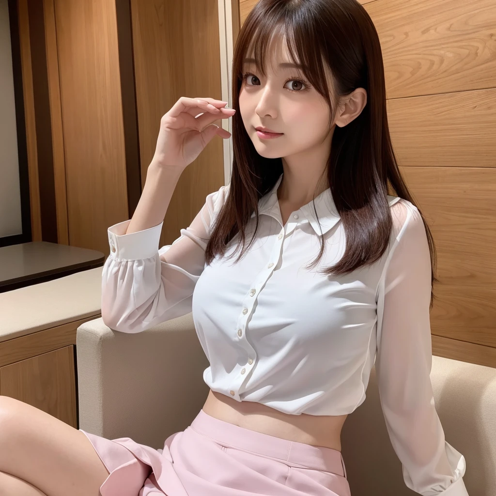 Similar to Aya Ueto、Beauty、Ultra HD、4K、Japanese women、Great style、Big Breastini skirt、White blouse、Blouse roll up、
underwear