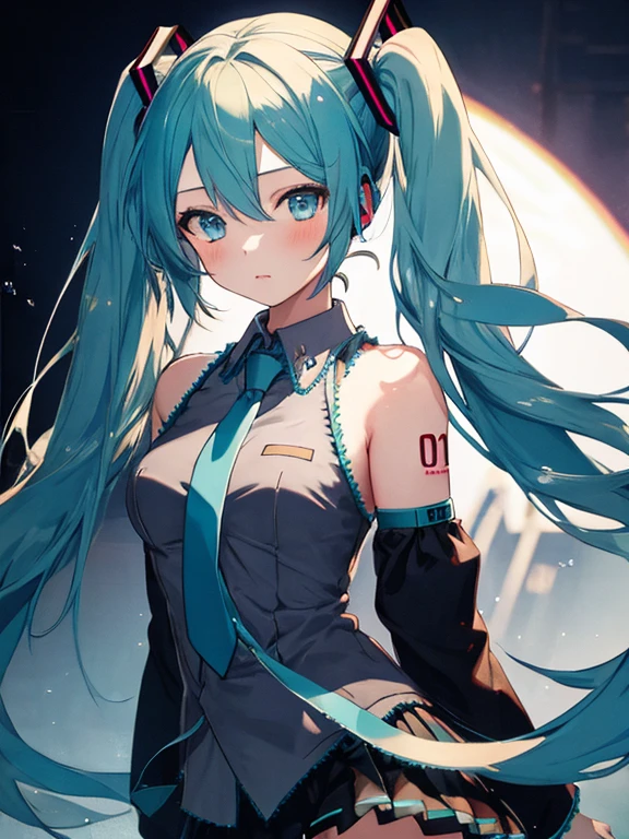 Twin tails, (masterpiece), highest quality, Hatsune Miku, 1girl, uhd, retina, masterpiece, ccurate, anatomically correct, textured skin, super detail, high details, high quality, best quality, highres, 4K