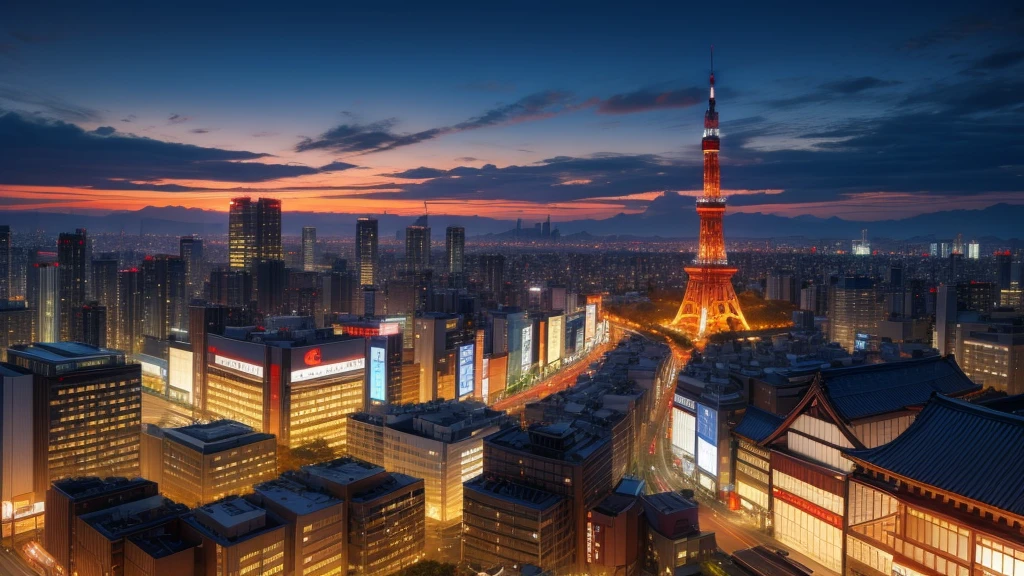 japanes Beautie　８K　RAW Photography　Background with　Tokyo Tower　image　