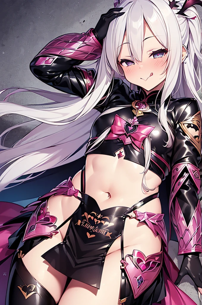 (((Characteristic clothing))),(((high quality))),Unshaven,(((((Pubic hair heart pattern))))), Cloudy eyes,Anime Style,Long Tongue,Sticking out tongue,Obscene lines,Fatty face,Fallen into evil,Sexual,clumsy smile,((Unshavenの髪)),((((Long hair that covers the eyes)))),transformation