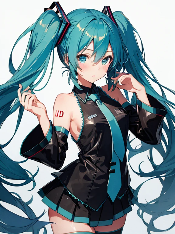 Twin tails, (masterpiece), highest quality, Hatsune Miku, 1girl, uhd, retina, masterpiece, ccurate, anatomically correct, textured skin, super detail, high details, high quality, best quality, highres, 4K