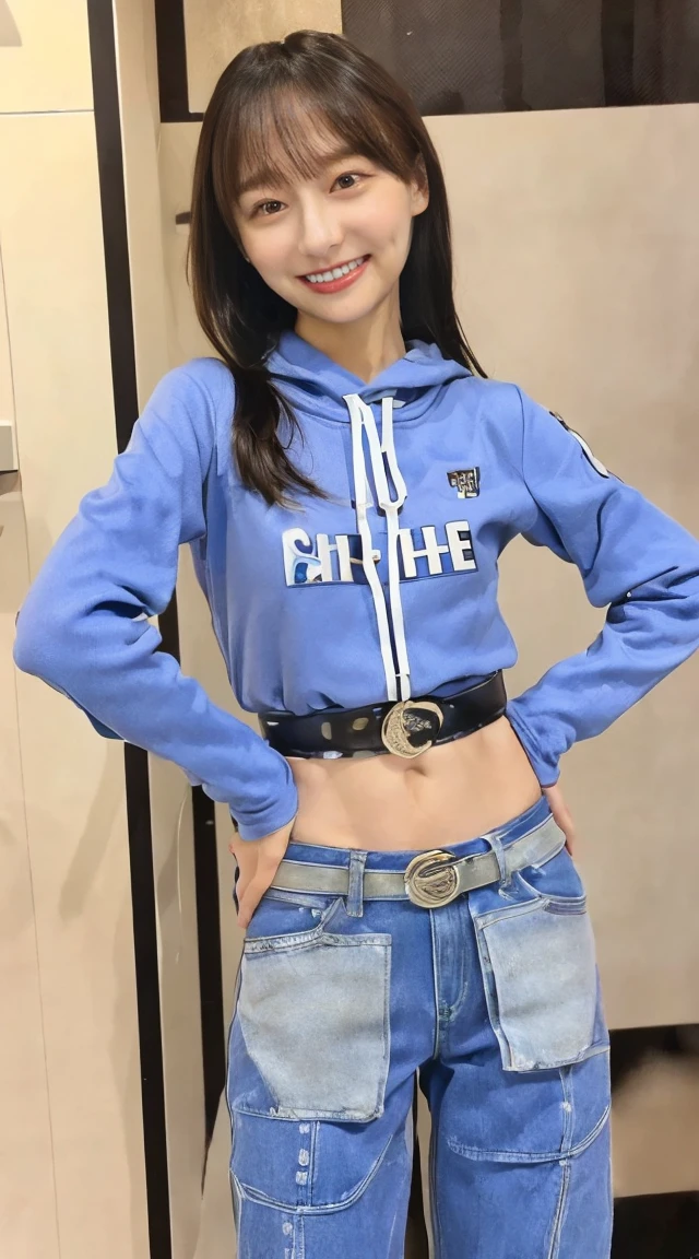 (8K、RAW Photos、Highest quality、masterpiece:1.2)、(Realistic、Photorealistic)、1 Girl、((naked、Wet body、Wet Hair、I can see your feet、Stand with hands on hips、shower room、belt、Big Breasts、こちらを向いてsmile、Stand with your feet apart、、Lots of eyelashes、Add shine to your eyelids、skeletally correct、smile、Stand with hands on hips、