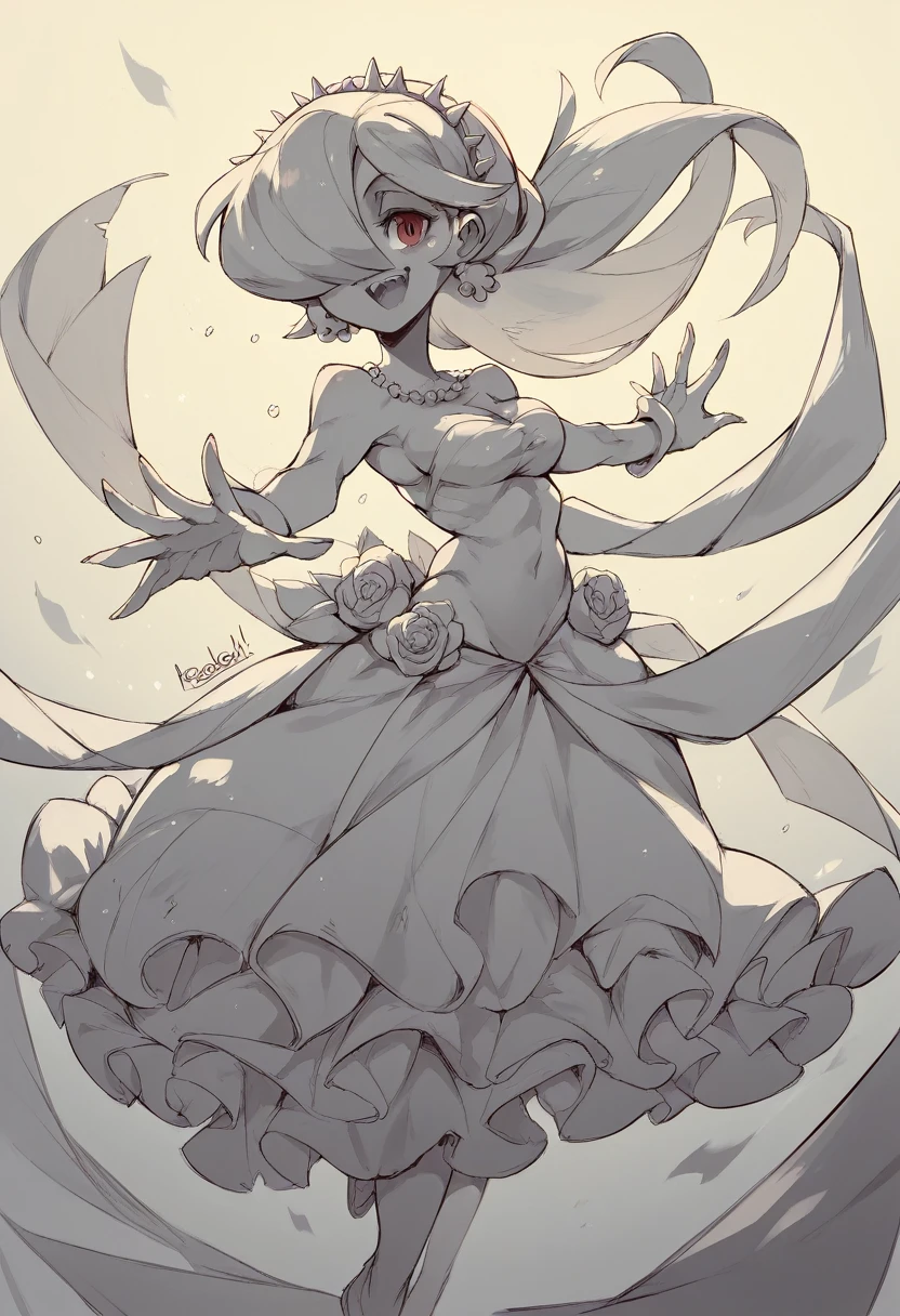parasoul Renoir from skullgirls wearing a traditional Argentinian dress while dancing