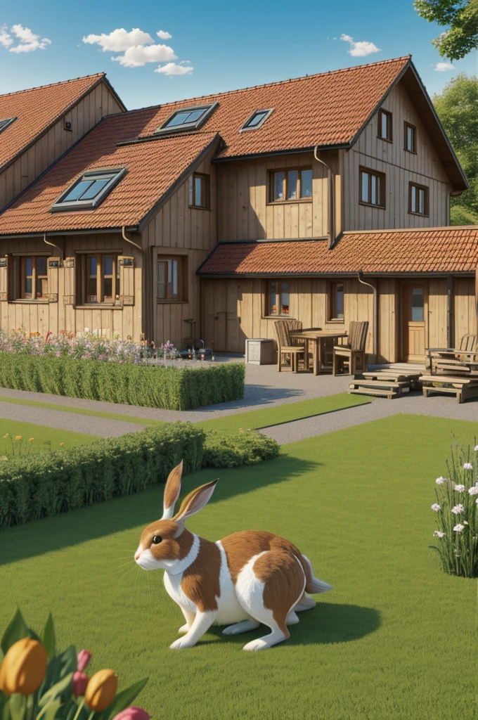 ((hase)), ((hütte)), (detailed), cartoon