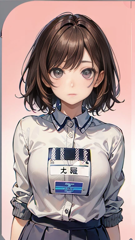 NishizumiMaho,
Kinuyo Nishi,
One Woman,
(Brown Hair:1.5),
(Semi-short hair,)
Late 20s,Natural skin texture,Narrow waist,White skin,
Japanese Gal,Brilliant,
((Pink jacket)),
(Pink Skirt),
((ID photo:1.8)),
(Plain grey background:1.6),
expression(Straight face),
Natural depiction,
Beautiful depiction,
Shiny eyes,
Healthy Body,
Natural hairstyle,
Natural body contours,
Natural facial contours,
(Five fingers)Absolute depiction,Symmetrical fingers,
Two arms,
Two legs,
Sharp eyelid depiction,
Symmetrical eyes,Symmetrical eyes,
Keep the subject in the center,Expand the upper body,
Beautiful image quality,
Delicate shades,
4K,Very detailed,
Delicate light adjustment,
Delicate contour drawing,