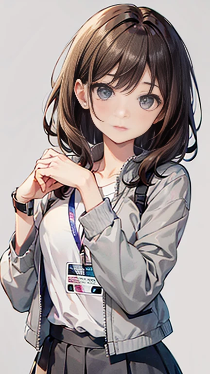 NishizumiMaho,
Kinuyo Nishi,
One Woman,
(Brown Hair:1.5),
(Semi-short hair,)
Late 20s,Natural skin texture,Narrow waist,White skin,
Japanese Girl,,
((Pink jacket)),
(Pink Skirt),
((ID photo:1.8,Plain grey background:1.6)),
expression(Straight face),
Natural depiction,
Beautiful depiction,
Shiny eyes,
Healthy Body,
Natural hairstyle,
Natural body contours,
Natural facial contours,
(Five fingers)Absolute depiction,Symmetrical fingers,
Two arms,
Two legs,
Sharp eyelid depiction,
Symmetrical eyes,Symmetrical eyes,
Keep the subject in the center,Expand the upper body,
Beautiful image quality,
Delicate shades,
4K,Very detailed,
Delicate light adjustment,
Delicate contour drawing,