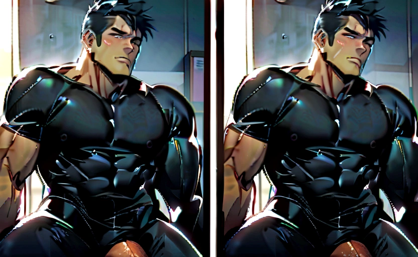 Don't be shy BL back hug high quality high quality high quality real penis handsome two men in love 20years old,a daddy,tight black tight suit,in the office,muscle, gay ,black hair,asia face,masculine,,handsome,sex,leather gloves,lecherous dad,look straight ahead,Dad is erection