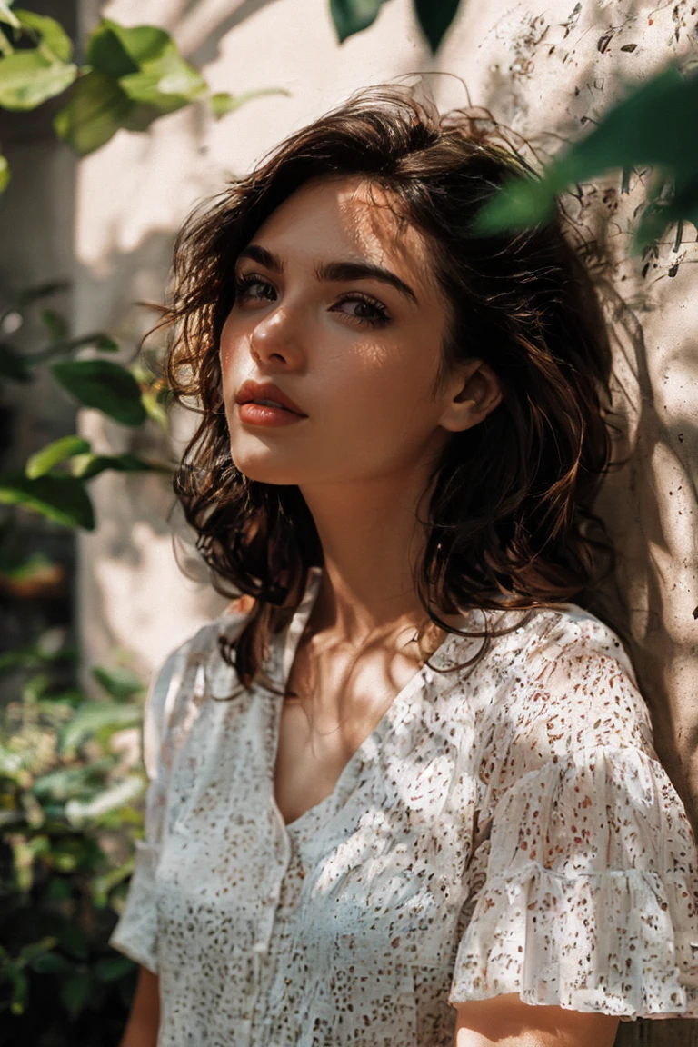 Stunning brunette woman with freckles, Portra 400 film photo, analog inspiration