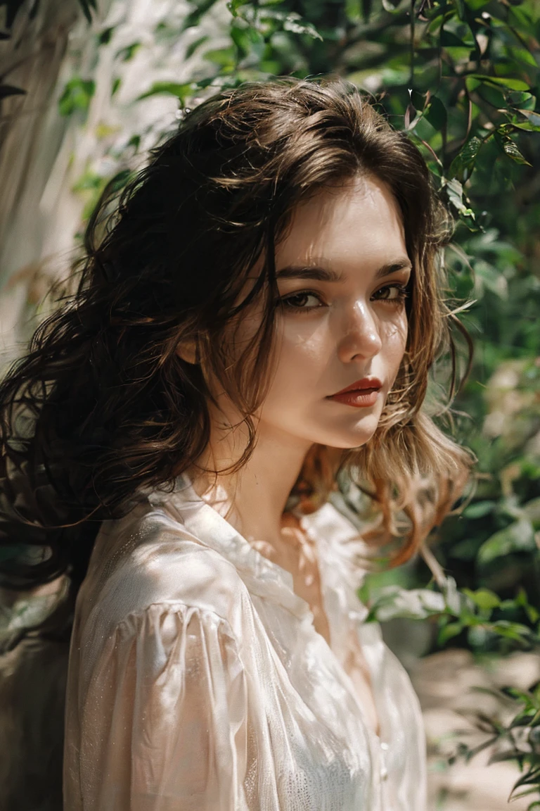 Stunning brunette woman with freckles, Portra 400 film photo, analog inspiration