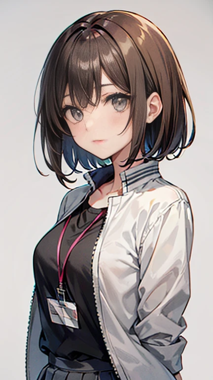 NishizumiMaho,
Kinuyo Nishi,
One Woman,
(Brown Hair:1.5),
(Semi-short hair,)Bobcut,straight,Symmetrical Hair,
Late 20s,Natural skin texture,Narrow waist,White skin,
Japanese Girl,,
((Pink jacket)),
(Pink Skirt),
((ID photo:1.8,Plain grey background:1.6)),
expression(Straight face),
Natural depiction,
Beautiful depiction,
Shiny eyes,
Healthy Body,
Natural hairstyle,
Natural body contours,
Natural facial contours,
(Five fingers)Absolute depiction,Symmetrical fingers,
Two arms,
Two legs,
Sharp eyelid depiction,
Symmetrical eyes,Symmetrical eyes,
Keep the subject in the center,Expand the upper body,
Beautiful image quality,
Delicate shades,
4K,Very detailed,
Delicate light adjustment,
Delicate contour drawing,
