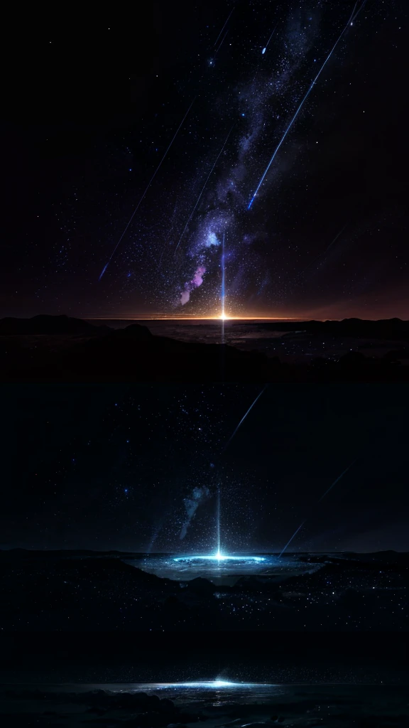 masterpiece, Space scene, Three stars lined up in the night sky, Sirius A, Sirius B, Sirius C was vividly depicted. High-quality images with exquisite detail, Ultra-realistic, Dynamic play of light and shadow, Sharp focus, Depth of written boundary. The stars shine brightly, The surface is carefully textured, Their position is accurately described. The heavenly bodies emit a mystical glow., Their brightness accentuates the dark background of space. The galaxy shines in the foreground, Add depth and dimension to a scene. このmasterpieceは宇宙の現実を畏敬の念を抱かせる表現である. (Sirius A: 1