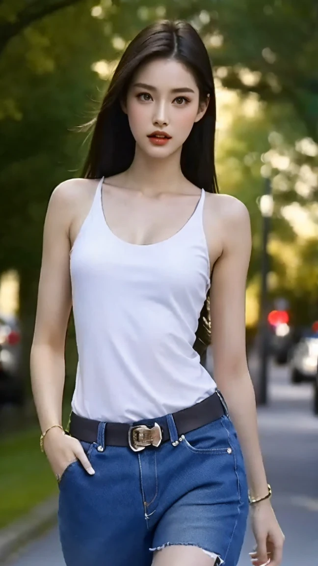 Fashion model, 25 years old [[[[enlargement]]]], [[[[neck]]]], [[[[shoulder]]]], perfect eyes, perfect iris，perfect lips，perfect teeth，perfect skin，White skin，soft headlights，high-density imaging review，（The face is clear and delicate.），((tight fit))，best quality，masterpiece，（soft colors：1.2）