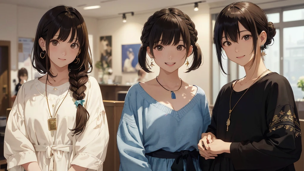 Night view、Tanabata、milky way、Bamboo ornament、(Highest quality、masterpiece、High resolution)、(Sargent-style watercolor)、(Anime Art)、、((Multiple women、Everyone is standing, Alongside))、(Detailed depiction of a beautiful face）、A kind smile、Long Hair、Medium Short Hair、Dark Brown Hair、Braiding、Bun Hair。、Blur the background、(1.8)。、Black Hair、blonde、Brown Hair、bluish hair、、double eyelid、High resolution??、超High resolution、Highest quality、High resolution、Ultra-fine illustrations、Shinkai Makoto style、、Your name is style、Hairstyles such as chignon、One woman。
information(Highest quality:1.2)、Very detailed、High resolution、masterpiece:1,2、Bright colors、Bokeh、Professional Lighting、Physically Based Rendering、Flat Color:0.8、Great illustrations、Realistic:1.37、Makoto Shinkai style、Name Style、Light Brown Hair、Elegant update、Short Bob、、Laugh together、Dynamic poselip、cheek(Dark Brown Hair/)bangs、cheek(direction)、(最高masterpiece1.2)繊細なイラストVery detailed、break 、Detailed Background、20-year-old female、whole bodyが写る、A shy smile、Through clenched teeth、Through clenched teeth、lip、cheek(Flat Color: 0.8)、(masterpiece: 1,2)、(masterpiece: 1,2)、High resolution、超High resolution、Highest quality、High resolution、Ultra-thin illustration、Makoto Shinkai style、Your name is style、Long Hair、Short Bob、necklace、Earrings、Dynamic pose、Selfie、whole body、Brown Hair、Braiding、Hair Bun、ponytail･Hair Bunスタイル、necklace、Valletta、ribbon、Earringsアニキュア,。
