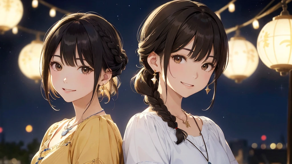 Night view、Tanabata、milky way、Bamboo ornament、(Highest quality、masterpiece、High resolution)、(Sargent-style watercolor)、(Anime Art)、、((Multiple women、Everyone is standing, Alongside))、(Detailed depiction of a beautiful face)、A kind smile、Long Hair、Medium Short Hair、Dark Brown Hair、Braiding、Bun Hair。、Blur the background、(1.8)。、Black Hair、blonde、Brown Hair、bluish hair、、double eyelid、High resolution陰部、超High resolution、Highest quality、High resolution、Ultra-fine illustrations、Shinkai Makoto style、、Your name is style、Hairstyles such as chignon、One woman。
information(Highest quality:1.2)、Very detailed、High resolution、masterpiece:1,2、Bright colors、Bokeh、Professional Lighting、Physically Based Rendering、Flat Color:0.8、Great illustrations、Realistic:1.37、Makoto Shinkai style、Name Style、Light Brown Hair、Elegant update、Short Bob、、Laugh together、Dynamic poselip、cheek(Dark Brown Hair/)bangs、cheek(direction)、(最高masterpiece1.2)繊細なイラストVery detailed、break 、Detailed Background、20-year-old female、whole bodyが写る、A shy smile、Through clenched teeth、Through clenched teeth、lip、cheek(Flat Color: 0.8)、(masterpiece: 1,2)、(masterpiece: 1,2)、High resolution、超High resolution、Highest quality、High resolution、Ultra-thin illustration、Makoto Shinkai style、Your name is style、Long Hair、Short Bob、necklace、Earrings、Dynamic pose、Selfie、whole body、Brown Hair、Braiding、Hair Bun、ponytail・Hair Bunスタイル、necklace、Valletta、ribbon、Earringsアニキュア,。
