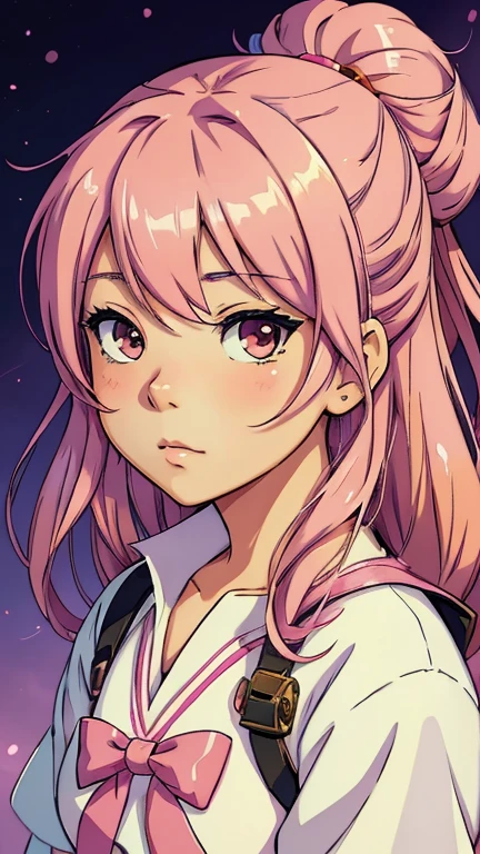 anime girl with pink hair and a bow in her hair, kawaii realistic portrait, guweiz, portrait of magical girl, cute character, cute art style, anime moe artstyle, character art of maple story, cute portrait, cute anime girl portrait, portrait of a small character, artwork in the style of guweiz, splash art anime